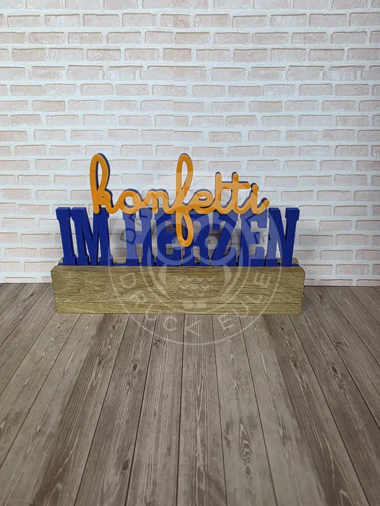 3D-Druck Konfetti im herzen (blau-orange) rubon