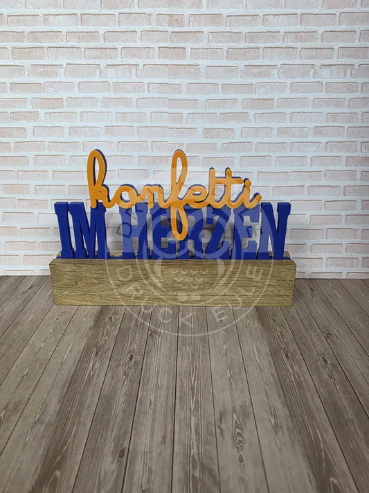 3D-Druck Konfetti im herzen (blau-orange) rubon