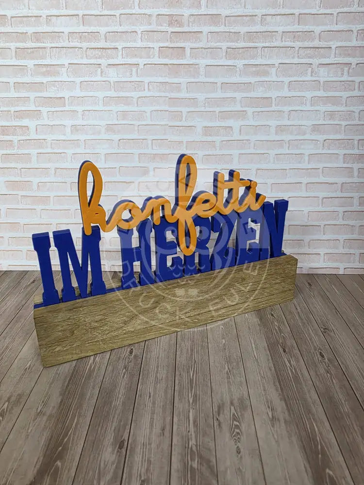 3D-Druck Konfetti im herzen (blau-orange) rubon