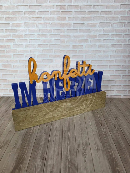 3D-Druck Konfetti im herzen (blau-orange) rubon