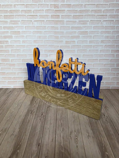 3D-Druck Konfetti im herzen (blau-orange) rubon