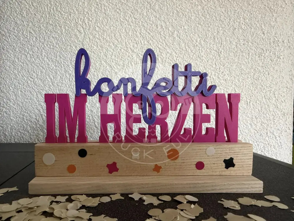 3D-Druck Konfetti im herzen (magenta-violett) rubon