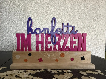 3D-Druck Konfetti im herzen (magenta-violett) rubon