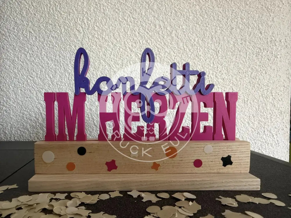3D-Druck Konfetti im herzen (magenta-violett) rubon