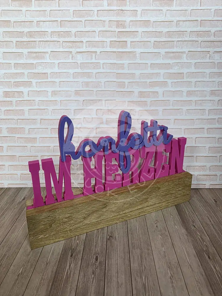 3D-Druck Konfetti im herzen (magenta-violett) rubon
