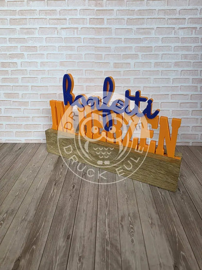 3D-Druck Konfetti im herzen (orange-blau) rubon