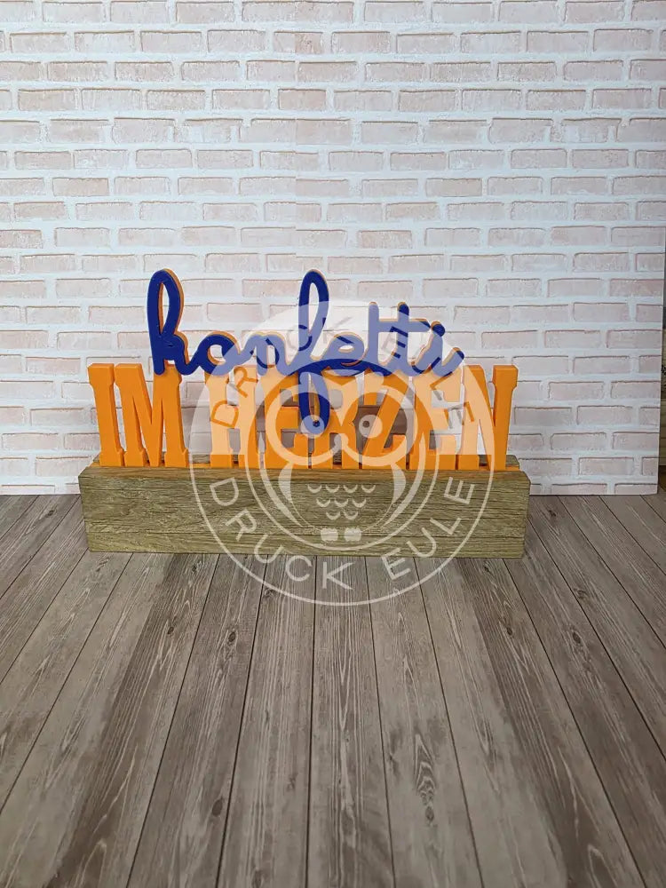 3D-Druck Konfetti im herzen (orange-blau) rubon