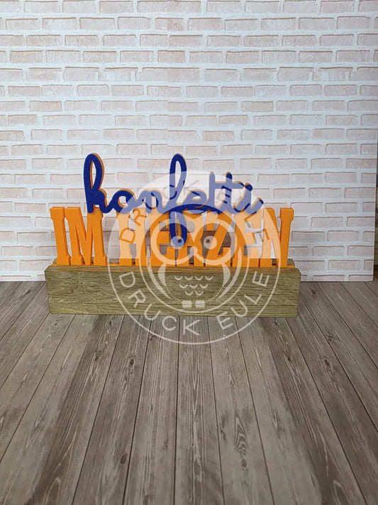 3D-Druck Konfetti im herzen (orange-blau) rubon