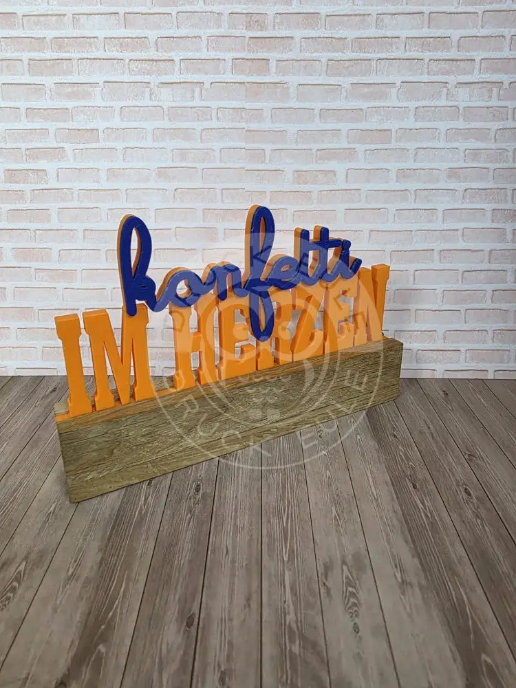3D-Druck Konfetti im herzen (orange-blau) rubon