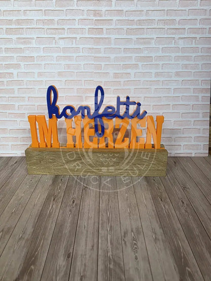 3D-Druck Konfetti im herzen (orange-blau) rubon