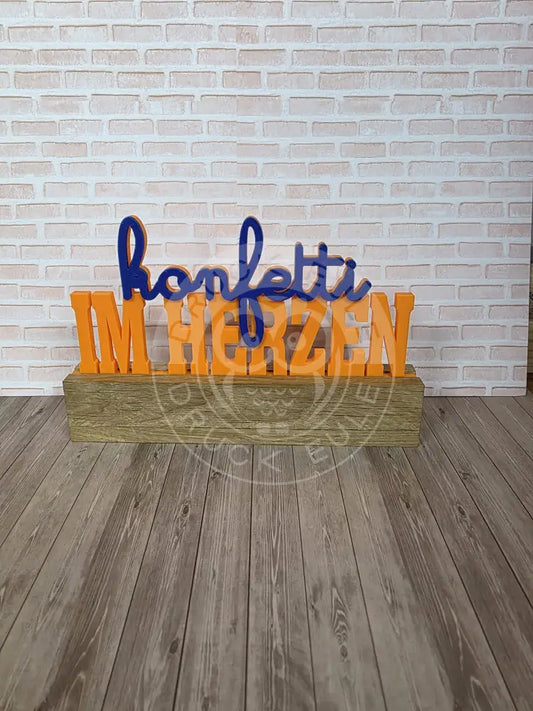 3D-Druck Konfetti im herzen (orange-blau) rubon