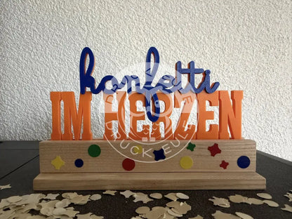 3D-Druck Konfetti im herzen (orange-blau) rubon
