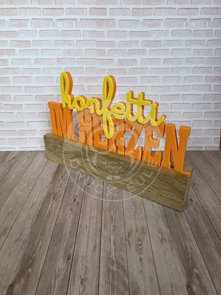 3D-Druck Konfetti im herzen (orange-gelb) rubon