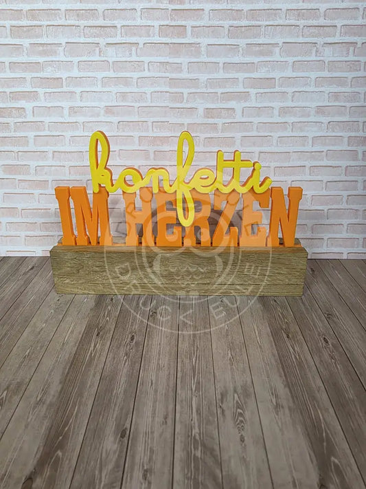 3D-Druck Konfetti im herzen (orange-gelb) rubon