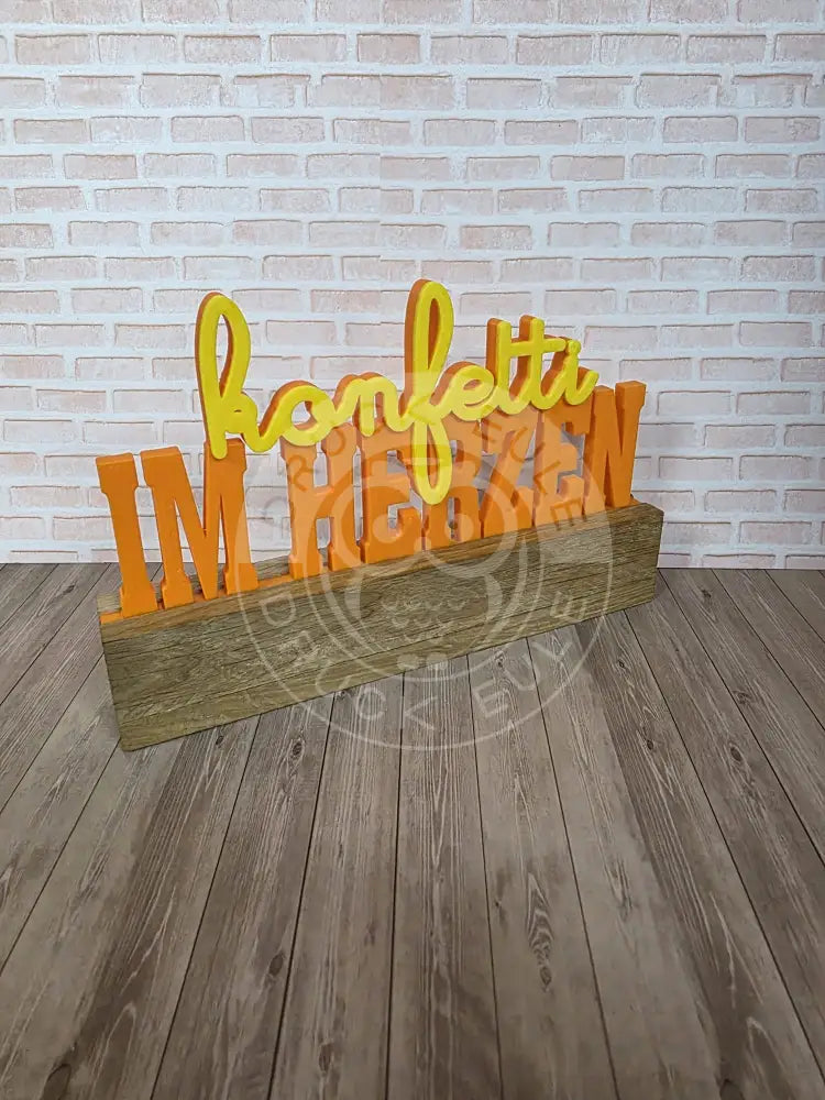 3D-Druck Konfetti im herzen (orange-gelb) rubon