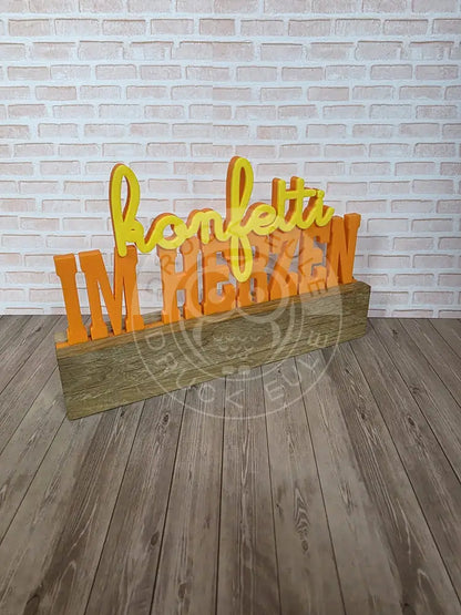3D-Druck Konfetti im herzen (orange-gelb) rubon