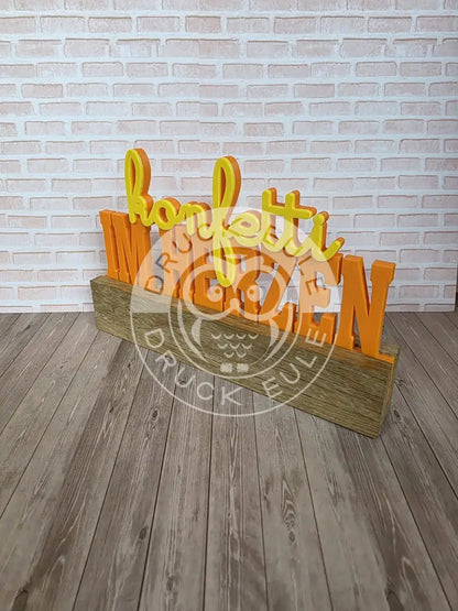 3D-Druck Konfetti im herzen (orange-gelb) rubon