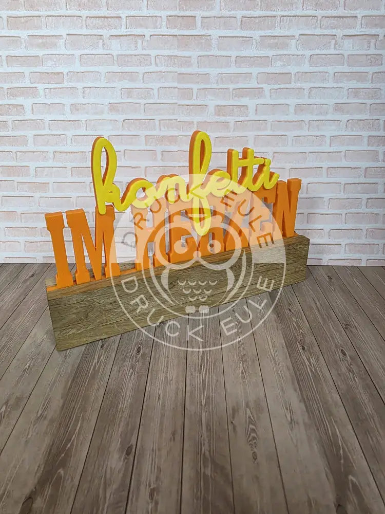 3D-Druck Konfetti im herzen (orange-gelb) rubon