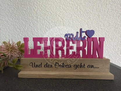 3D-Druck Lehrerin mit Herz (magenta) - rubon