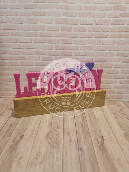 3D-Druck Lehrerin mit Herz (magenta) rubon