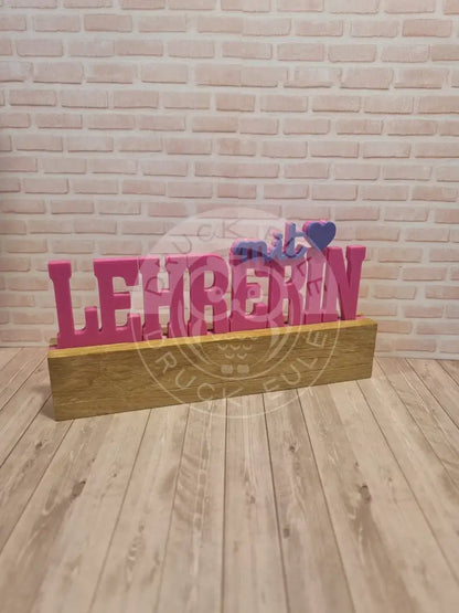 3D-Druck Lehrerin mit Herz (magenta) rubon