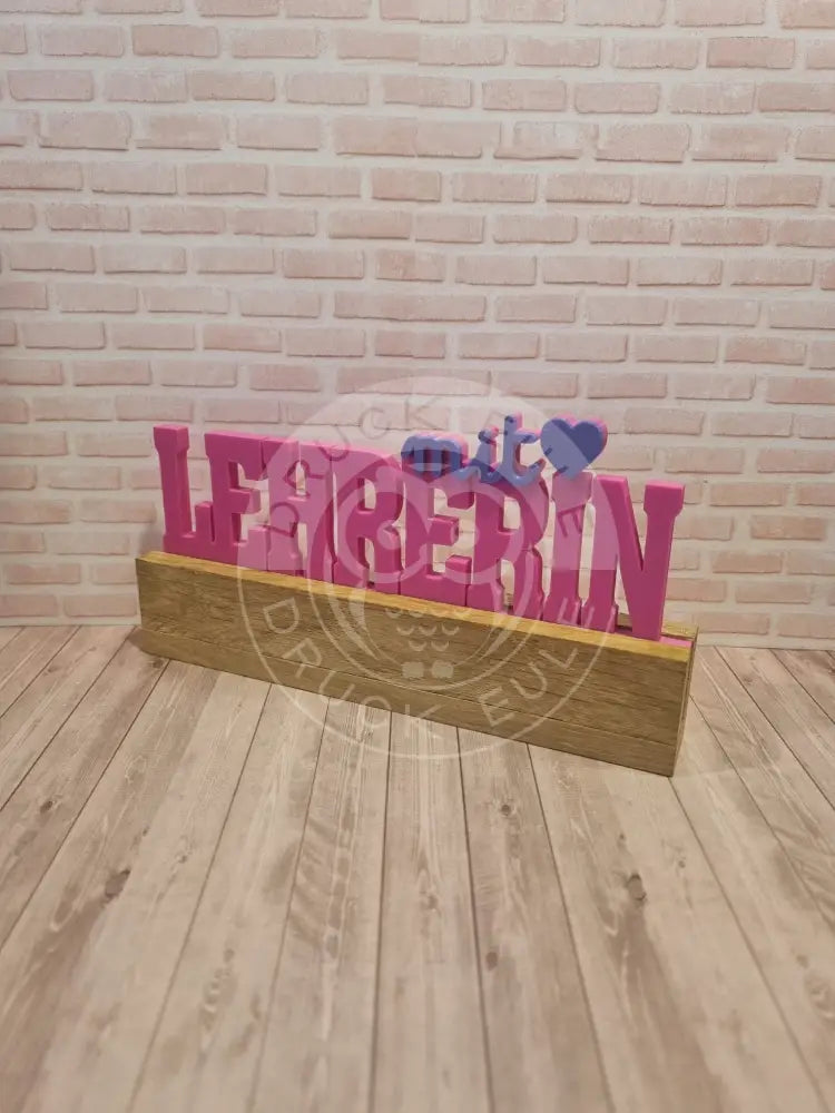 3D-Druck Lehrerin mit Herz (magenta) rubon