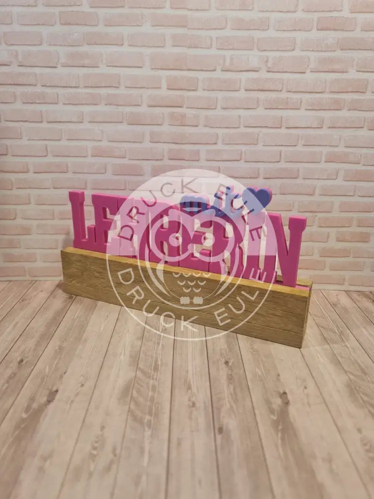 3D-Druck Lehrerin mit Herz (magenta) rubon