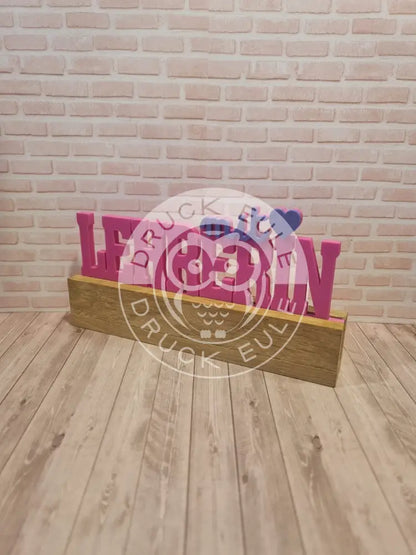 3D-Druck Lehrerin mit Herz (magenta) rubon