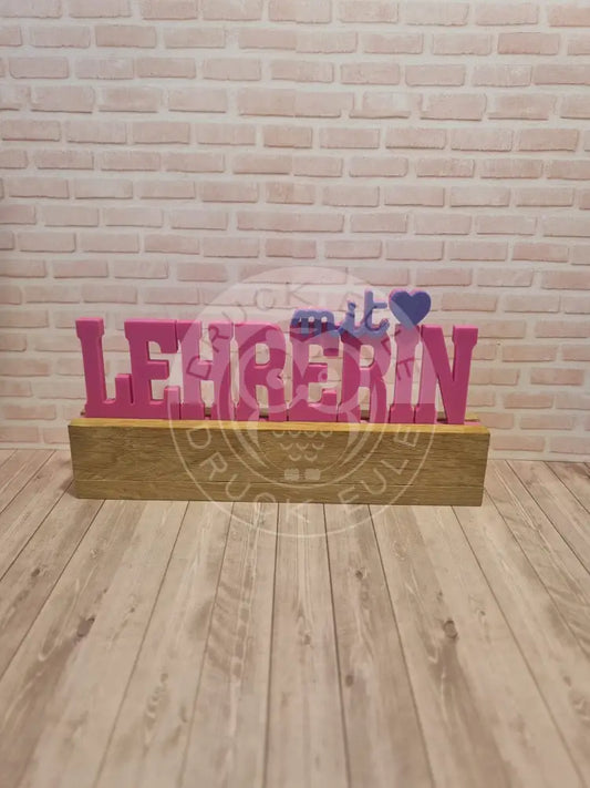 3D-Druck Lehrerin mit Herz (magenta) rubon