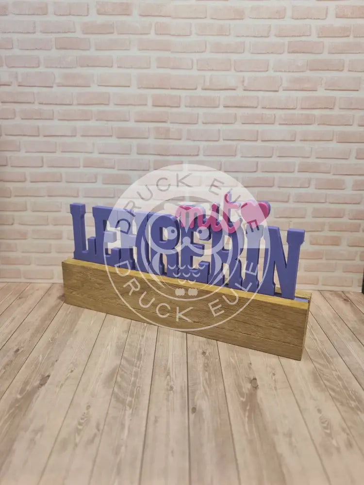 3D-Druck Lehrerin mit Herz (purple) rubon