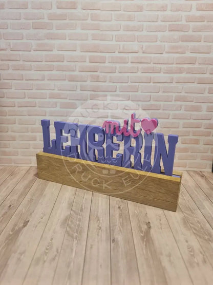 3D-Druck Lehrerin mit Herz (purple) rubon