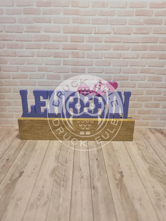 3D-Druck Lehrerin mit Herz (purple) rubon