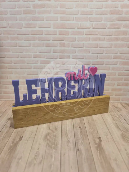 3D-Druck Lehrerin mit Herz (purple) rubon