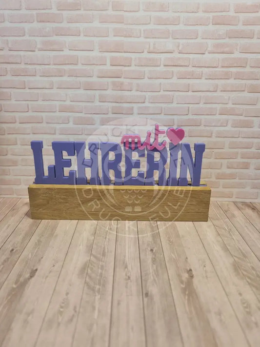 3D-Druck Lehrerin mit Herz (purple) rubon