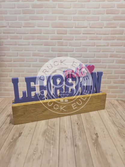 3D-Druck Lehrerin mit Herz (purple) rubon