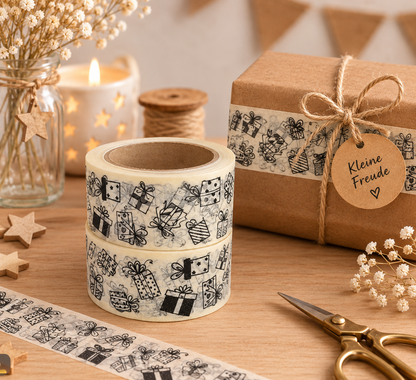 Papierklebeband weiss Geschenke