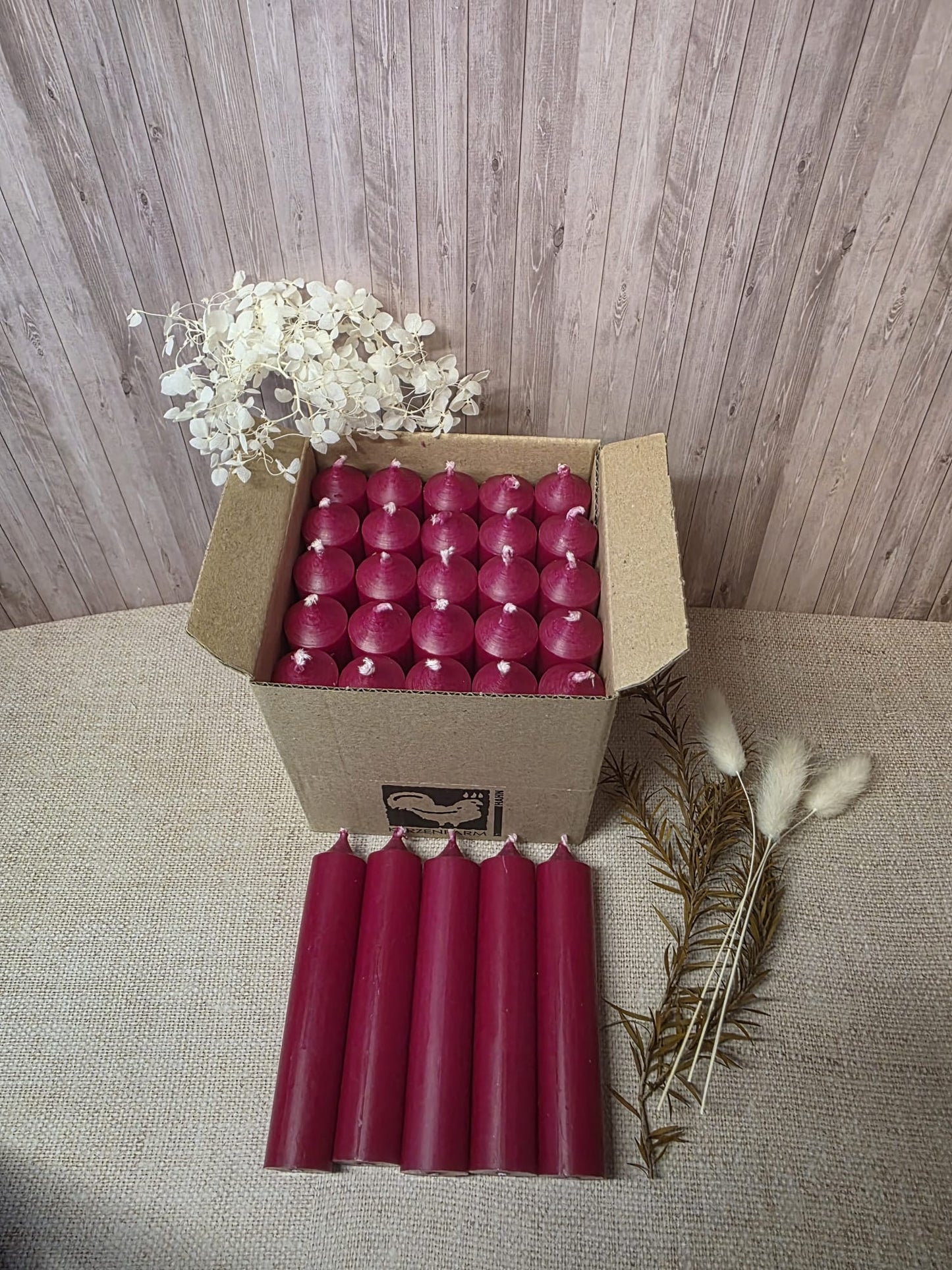 Kerzen 100x22mm Himbeerrot Box