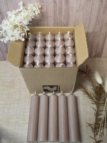 Kerzen 100x22mm Taupe Box
