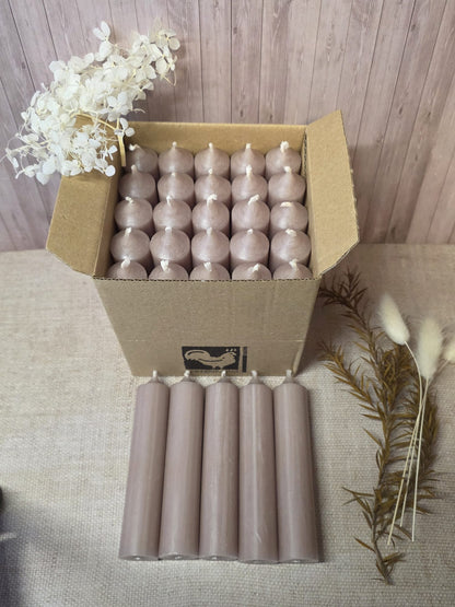 Kerzen 100x22mm Taupe Box