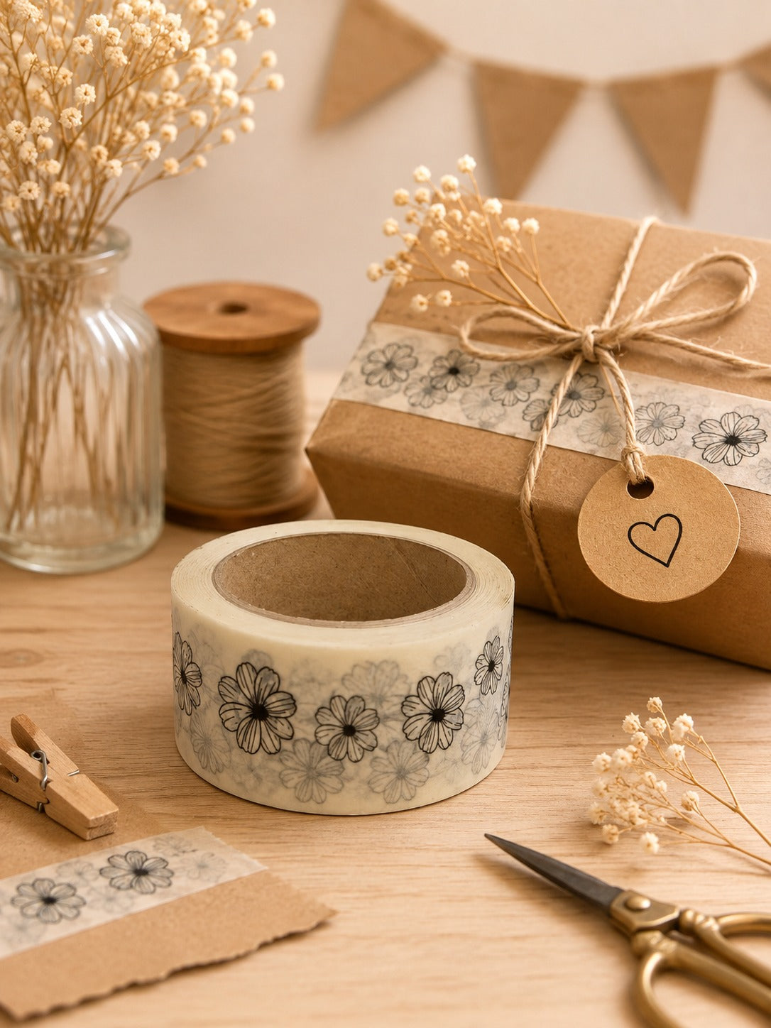 White paper tape Floral Magic