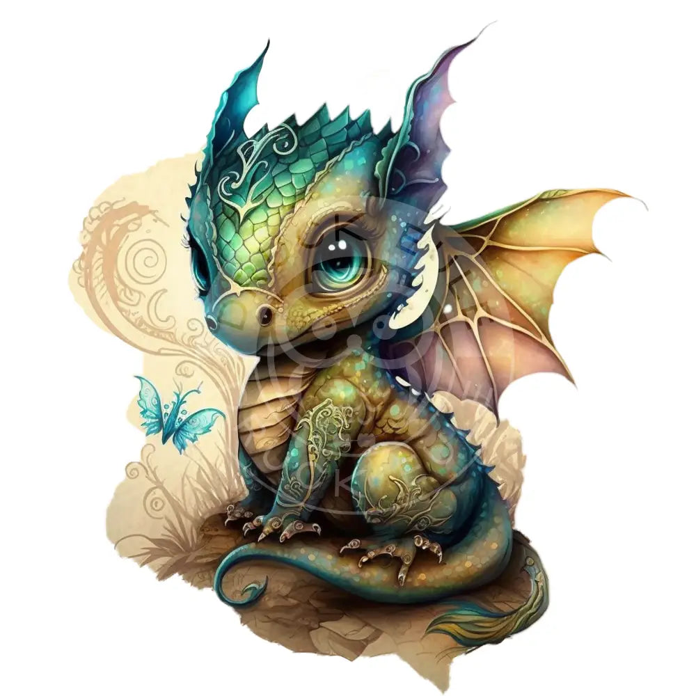 Bügelbild Baby Drachen 37.1-2A