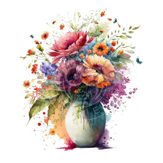 Bügelbild Blumenvase 24-1