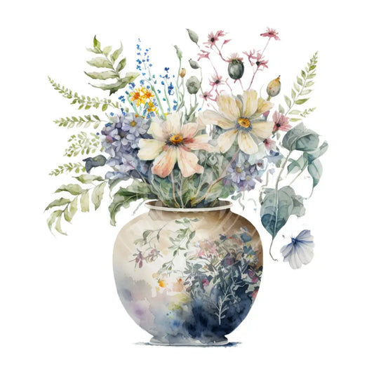 Bügelbild Blumenvase 24-10