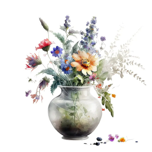 Bügelbild Blumenvase 24-12