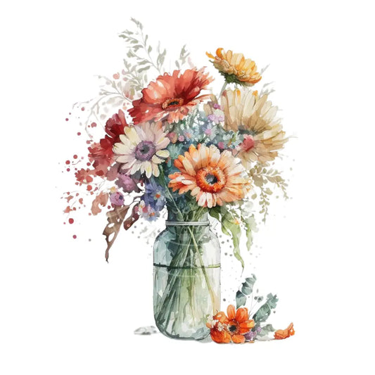 Bügelbild Blumenvase 24-13