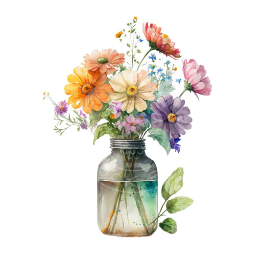 Bügelbild Blumenvase 24-15