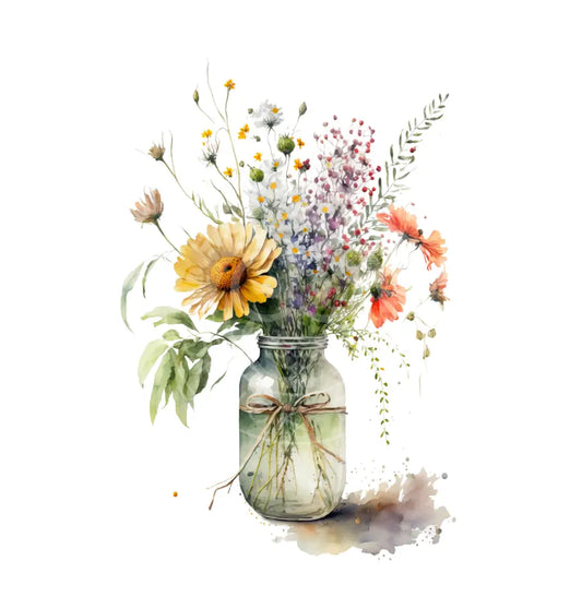 Bügelbild Blumenvase 24-18