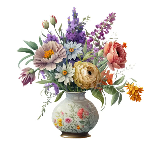 Bügelbild Blumenvase 24-2