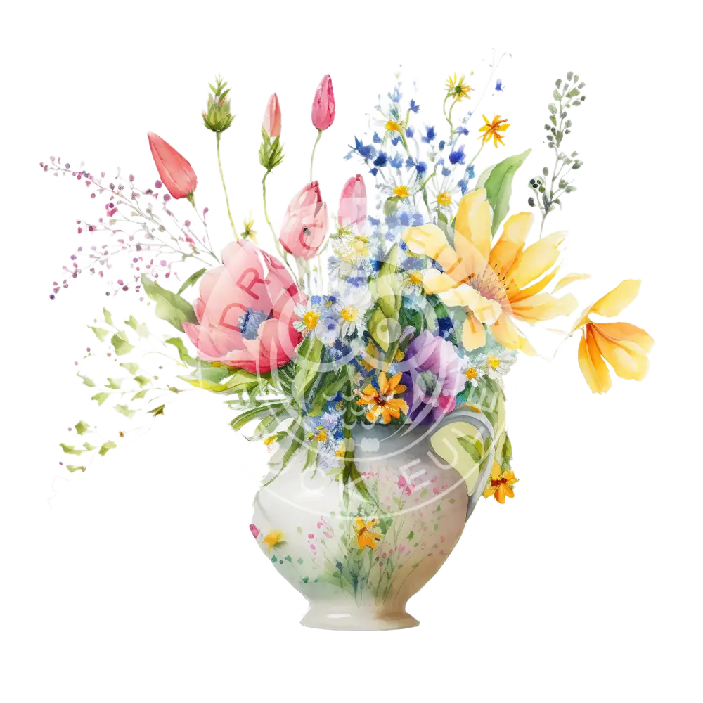 Bügelbild Blumenvase 24-20