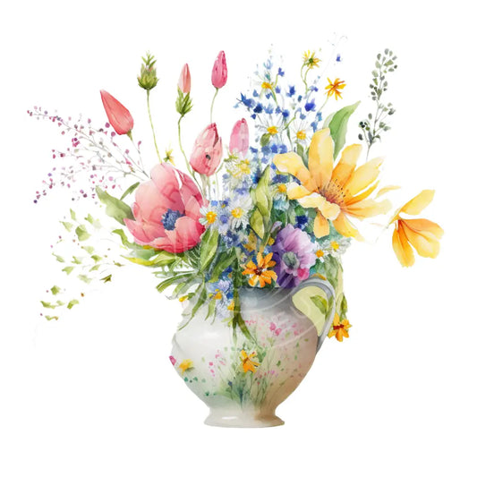 Bügelbild Blumenvase 24-20